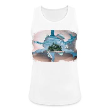 Der Traum von der Insel - Frauen Tank Top atmungsaktiv - Weiß - Vorne - Zoe (177cm)