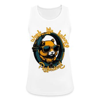 Hamster Professional: Work Life Balance - Frauen Tank Top atmungsaktiv - Weiß - Vorne - Zoe (177cm)