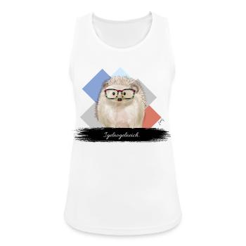 JvG Igel "Igelnogelneich" - Frauen Tank Top atmungsaktiv - Weiß - Vorne - Zoe (177cm)
