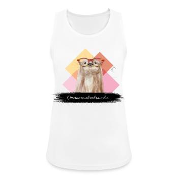 JvG Otter "Otternormalverbraucha." - Frauen Tank Top atmungsaktiv - Weiß - Vorne - Zoe (177cm)