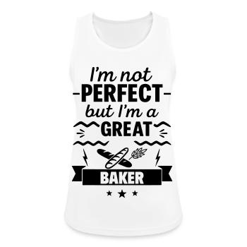 Ich bin nicht perfekt, aber ich bin ein großartiger Bäcker - Frauen Tank Top atmungsaktiv - Weiß - Vorne - Zoe (177cm)