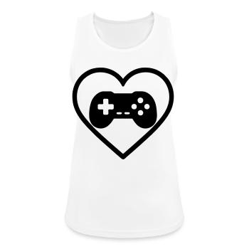 Heart Retrogaming – Vintage-Controller-Design - Frauen Tank Top atmungsaktiv - Weiß - Vorne - Zoe (177cm)