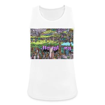 Hongkong Facing Worlds - Frauen Tank Top atmungsaktiv - Weiß - Vorne - Zoe (177cm)