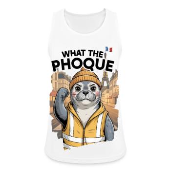 Gelbe Weste Geschenk Was das Siegel Sozialhumor - Frauen Tank Top atmungsaktiv - Weiß - Vorne - Zoe (177cm)