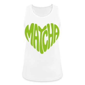 Matcha Herz Form - Frauen Tank Top atmungsaktiv - Weiß - Vorne - Zoe (177cm)