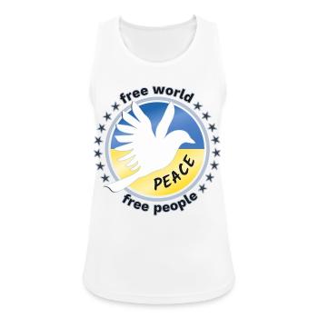 Free World Peace Freie Welt Frieden Ukraine Taube - Frauen Tank Top atmungsaktiv - Weiß - Vorne - Zoe (177cm)