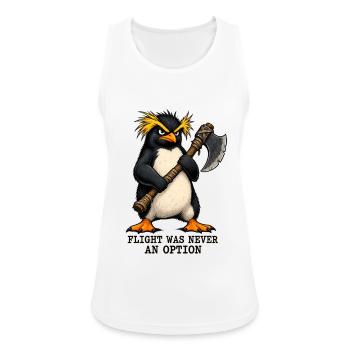 Funny Angry Penguin - Flight Was Never An Option - Frauen Tank Top atmungsaktiv - Weiß - Vorne - Zoe (177cm)