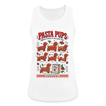 Pasta Pups Dachshund  - Frauen Tank Top atmungsaktiv - Weiß - Vorne - Zoe (177cm)