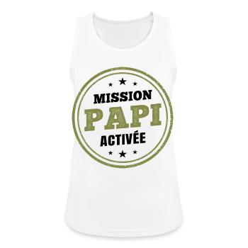 Opa Mission aktiviert | Humoristi Schwangerschaftsdurchsage - Frauen Tank Top atmungsaktiv - Weiß - Vorne - Zoe (177cm)