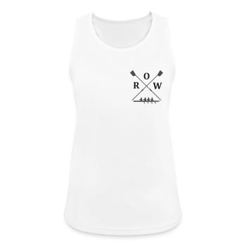 gekreuzte Ruderskulls - Ruderblätter mit Ruderboot - Frauen Tank Top atmungsaktiv - Weiß - Vorne - Zoe (177cm)