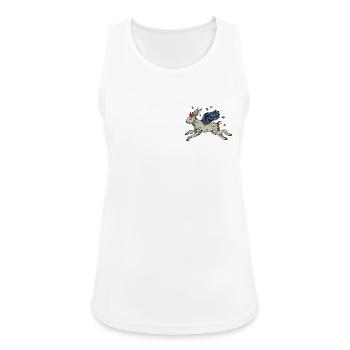 Flügelhase im Sternenflug - Frauen Tank Top atmungsaktiv - Weiß - Vorne - Zoe (177cm)