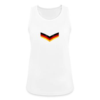 Flaggen V Kante SchwarzRotGold - Frauen Tank Top atmungsaktiv - Weiß - Vorne - Zoe (177cm)
