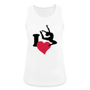 I love dancing - Ich liebe tanzen - Frauen Tank Top atmungsaktiv - Weiß - Vorne - Zoe (177cm)
