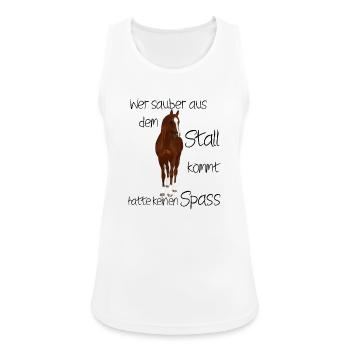 Braunes Pferd mit weißem Abzeichen - Frauen Tank Top atmungsaktiv - Weiß - Vorne - Zoe (177cm)