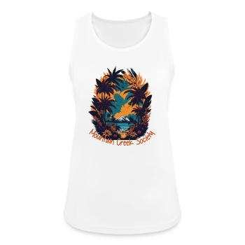 Mountain Creek Tropenlandschaft - Frauen Tank Top atmungsaktiv - Weiß - Vorne - Zoe (177cm)