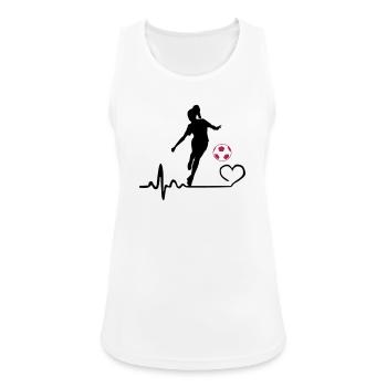 Fußballerin Herzschlag - Frauen Tank Top atmungsaktiv - Weiß - Vorne - Zoe (177cm)