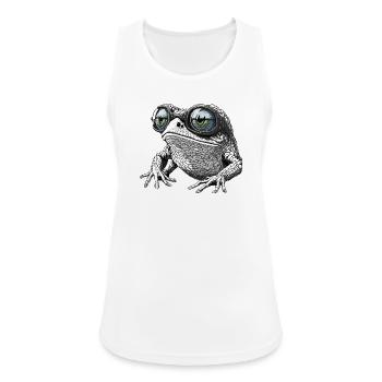 Cooler Frosch mit Sonnenbrille - Frauen Tank Top atmungsaktiv - Weiß - Vorne - Zoe (177cm)