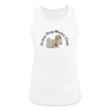 crazy DogMoms Club Lhasa Apso - Frauen Tank Top atmungsaktiv - Weiß - Vorne - Zoe (177cm)