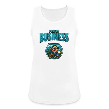 Fischgeschäft im Aquarium - Frauen Tank Top atmungsaktiv - Weiß - Vorne - Zoe (177cm)