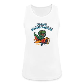 Fliegendes Dino'Mite-Flugzeug - Frauen Tank Top atmungsaktiv - Weiß - Vorne - Zoe (177cm)