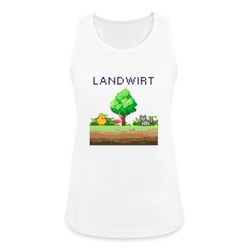 Landwirt Pixelwelt Ländliche Szene - Frauen Tank Top atmungsaktiv - Weiß - Vorne - Zoe (177cm)