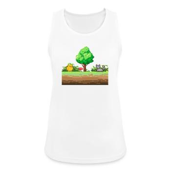 Pixelgarten Abenteuer - Frauen Tank Top atmungsaktiv - Weiß - Vorne - Zoe (177cm)