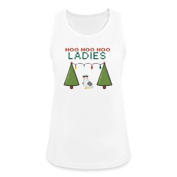 HooHooHoo Damen Pixel Weihnacht - Frauen Tank Top atmungsaktiv - Weiß - Vorne - Zoe (177cm)