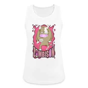 Zombison! - Frauen Tank Top atmungsaktiv - Weiß - Vorne - Zoe (177cm)