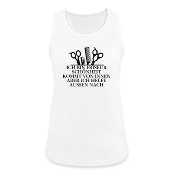 Lustiges Friseur Design - Frauen Tank Top atmungsaktiv - Weiß - Vorne - Zoe (177cm)