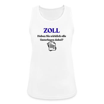 Zoll  - Frauen Tank Top atmungsaktiv - Weiß - Vorne - Zoe (177cm)
