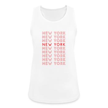  New York Raster Muster - Frauen Tank Top atmungsaktiv - Weiß - Vorne - Zoe (177cm)