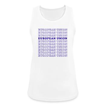 EUROPEAN UNION - Frauen Tank Top atmungsaktiv - Weiß - Vorne - Zoe (177cm)