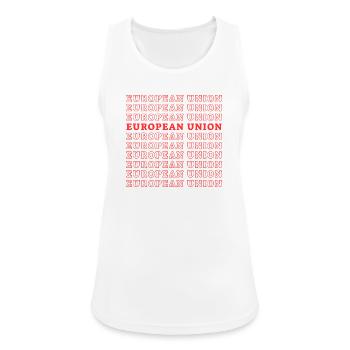 EUROPEAN UNION - Frauen Tank Top atmungsaktiv - Weiß - Vorne - Zoe (177cm)
