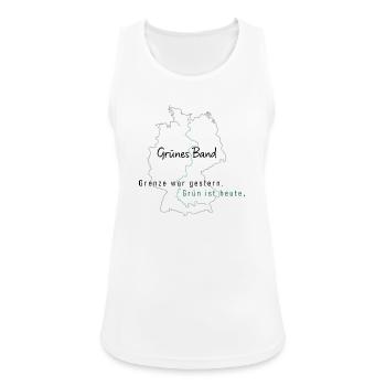 Grünes Band - Gruen ist heute - Frauen Tank Top atmungsaktiv - Weiß - Vorne - Zoe (177cm)
