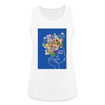 Blumenfrau - Frauen Tank Top atmungsaktiv - Weiß - Vorne - Zoe (177cm)