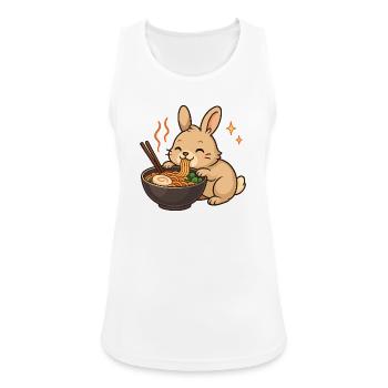 Hase mit Nudeln Ramen kawaii Hase - Frauen Tank Top atmungsaktiv - Weiß - Vorne - Zoe (177cm)