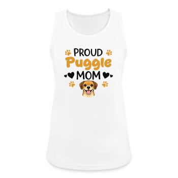 Stolze Puggle Mutter, Puggle - Frauen Tank Top atmungsaktiv - Weiß - Vorne - Zoe (177cm)