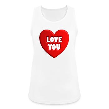 Herz love you - Frauen Tank Top atmungsaktiv - Weiß - Vorne - Zoe (177cm)