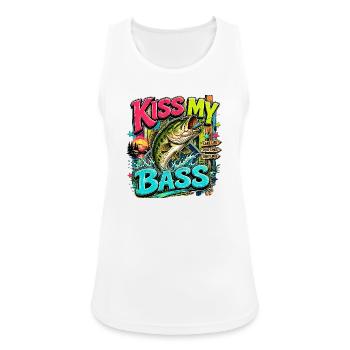 Kiss My Bass Neon Splash - Frauen Tank Top atmungsaktiv - Weiß - Vorne - Zoe (177cm)