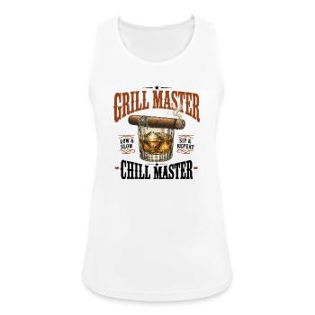 Grillmeister Whisky & Zigarre - Frauen Tank Top atmungsaktiv - Weiß - Vorne - Zoe (177cm)