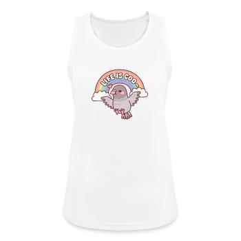 Süße Taube, die im Regenbogenleben fliegt, ist Coo Pun - Frauen Tank Top atmungsaktiv - Weiß - Vorne - Zoe (177cm)