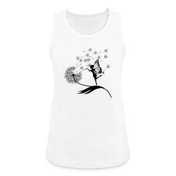 Schmetterlingdesign Pusteblumen Wiese Herzen Feen - Frauen Tank Top atmungsaktiv - Weiß - Vorne - Zoe (177cm)