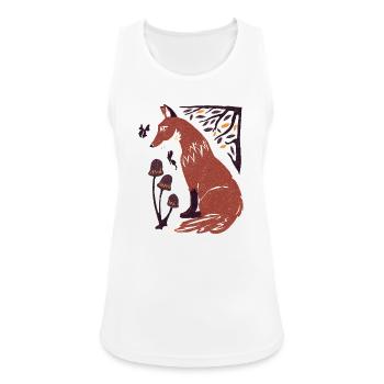 Herbstfuchs im Pilzwald - Frauen Tank Top atmungsaktiv - Weiß - Vorne - Zoe (177cm)