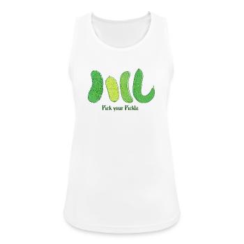 Pick Your Pickle: Grüne Gurkenkunst - Frauen Tank Top atmungsaktiv - Weiß - Vorne - Zoe (177cm)