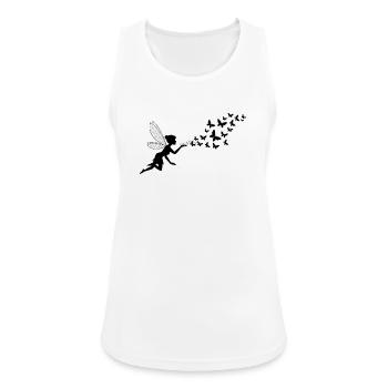 Schmetterlingdesign Pusteblumen Wiese Herzen Feen - Frauen Tank Top atmungsaktiv - Weiß - Vorne - Zoe (177cm)