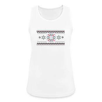 Stern Muster im Norweger Stil - Frauen Tank Top atmungsaktiv - Weiß - Vorne - Zoe (177cm)