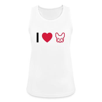 French Bulldog - Frauen Tank Top atmungsaktiv - Weiß - Vorne - Zoe (177cm)