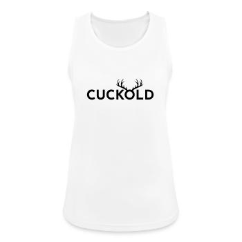 Cuck-Hörner - Frauen Tank Top atmungsaktiv - Weiß - Vorne - Zoe (177cm)