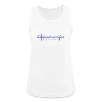 Rendsburg Hochbrücke – Skizzierte Skyline - Frauen Tank Top atmungsaktiv - Weiß - Vorne - Zoe (177cm)