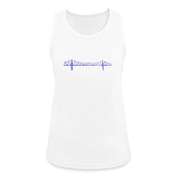 Rendsburger Hochbrücke – Urban Scribble Art Design - Frauen Tank Top atmungsaktiv - Weiß - Vorne - Zoe (177cm)